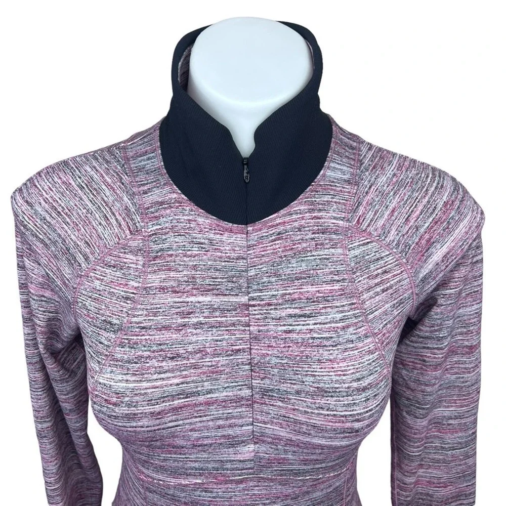 Lululemon Runderful 1/2 Zip Space Dye Camo Berry Rumble Multi / Black